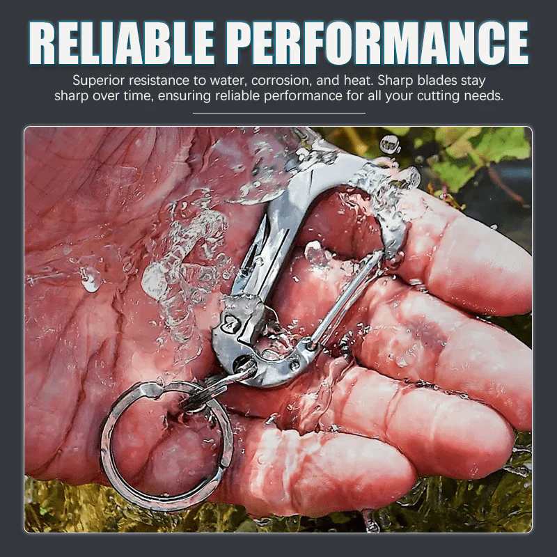 Folding Knife Pocket Cutter Carabiner Keychain - Image 4