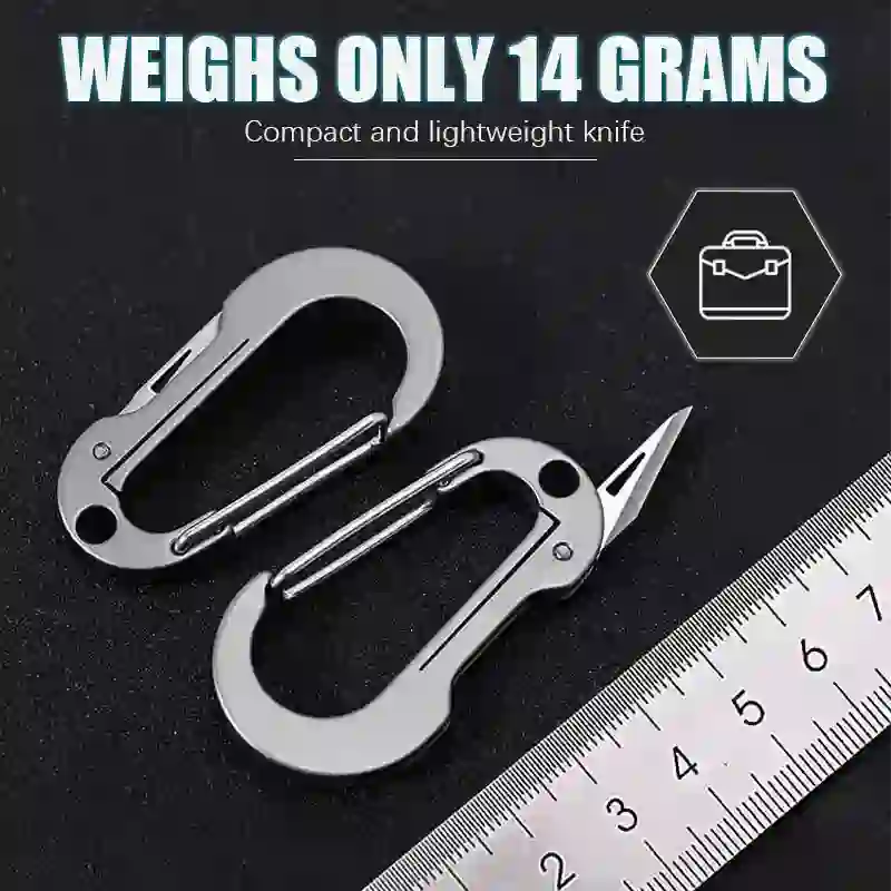 Folding Knife Pocket Cutter Carabiner Keychain - Image 5