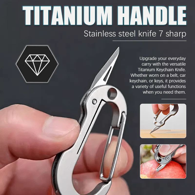 Folding Knife Pocket Cutter Carabiner Keychain - Image 6