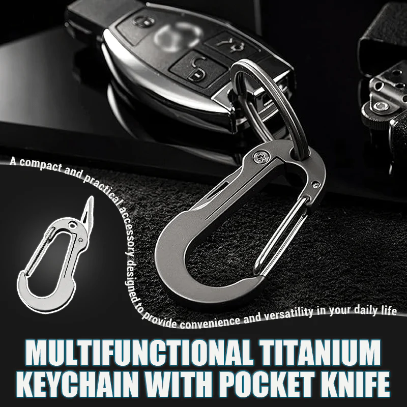 Folding Knife Pocket Cutter Carabiner Keychain - Image 7