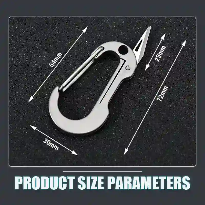 Folding Knife Pocket Cutter Carabiner Keychain - Image 8