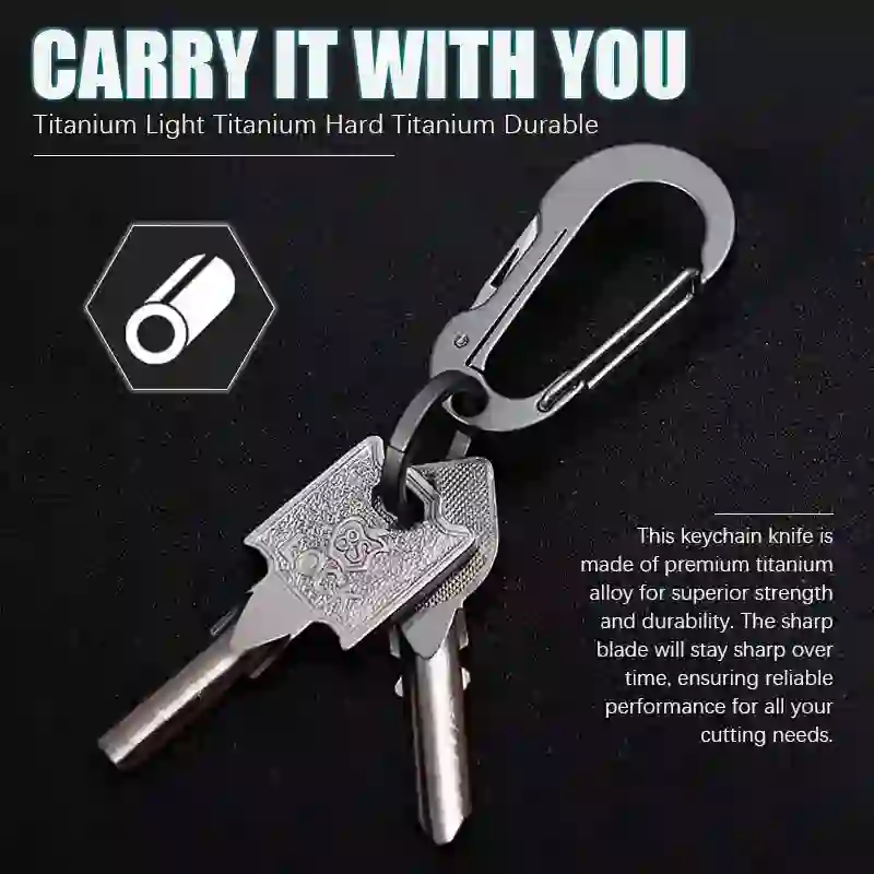 Folding Knife Pocket Cutter Carabiner Keychain - Image 9