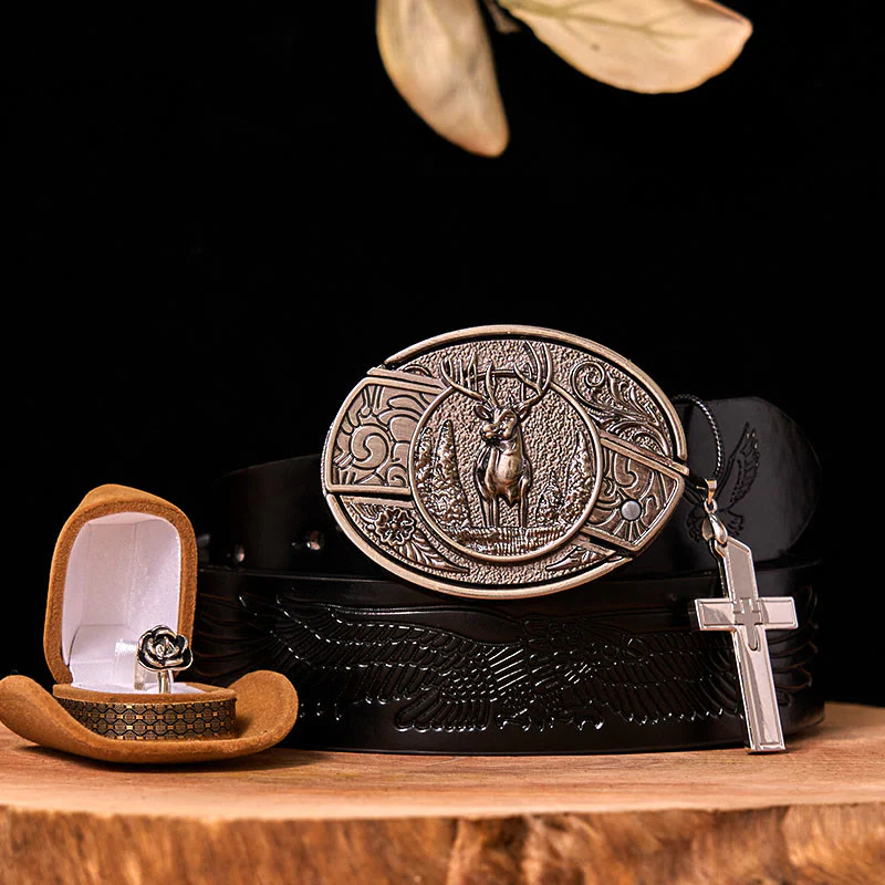 Forest Deer DIY Hidden Knife Belt Buckle With Rose Ring Bundle Set - Image 5