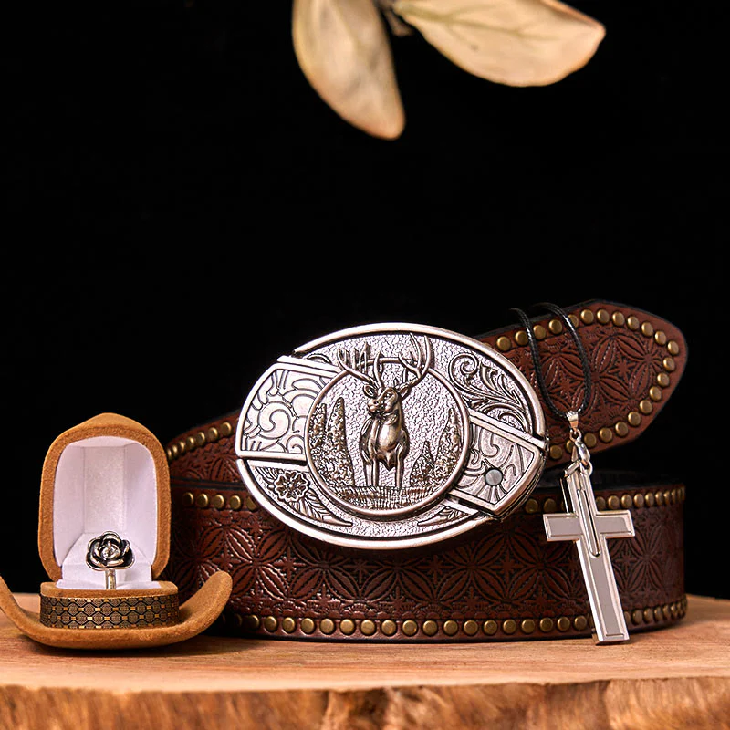 Forest Deer DIY Hidden Knife Belt Buckle With Rose Ring Bundle Set - Image 7