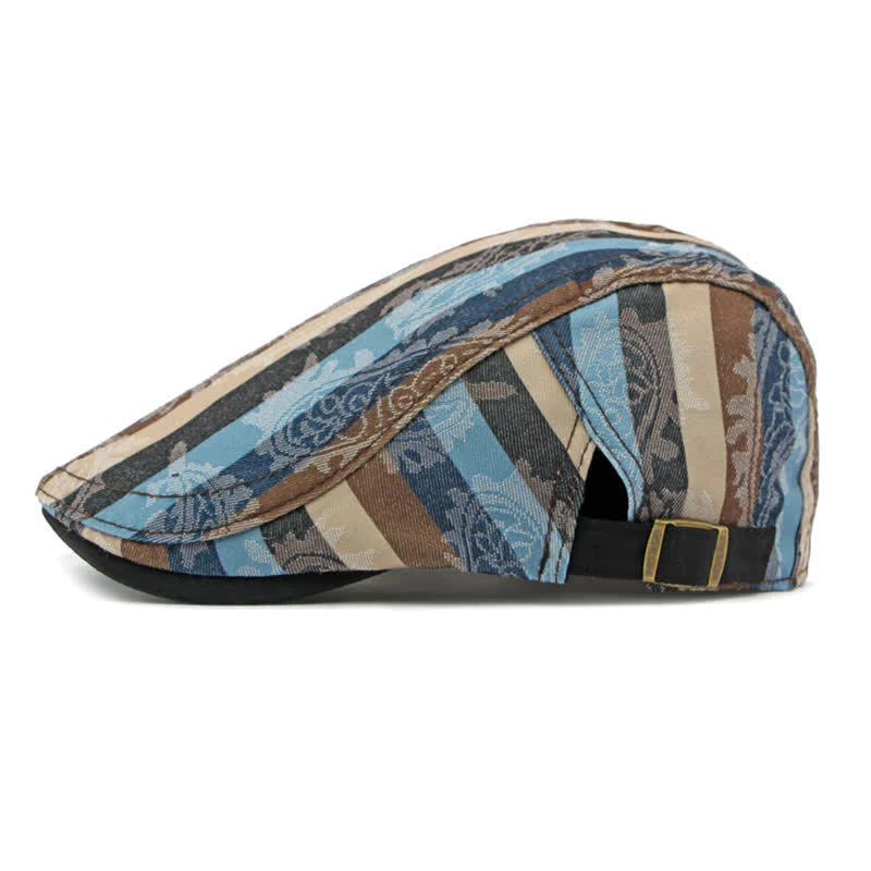 Four Seasons PaIsley Striped Flat Beret Hat - Image 10