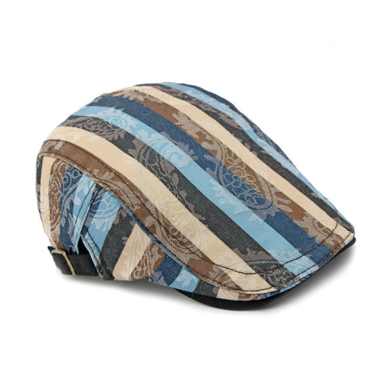 Four Seasons PaIsley Striped Flat Beret Hat - Image 11