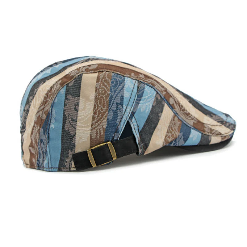 Four Seasons PaIsley Striped Flat Beret Hat - Image 13