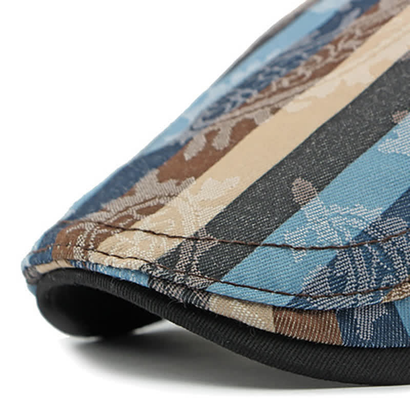 Four Seasons PaIsley Striped Flat Beret Hat - Image 15