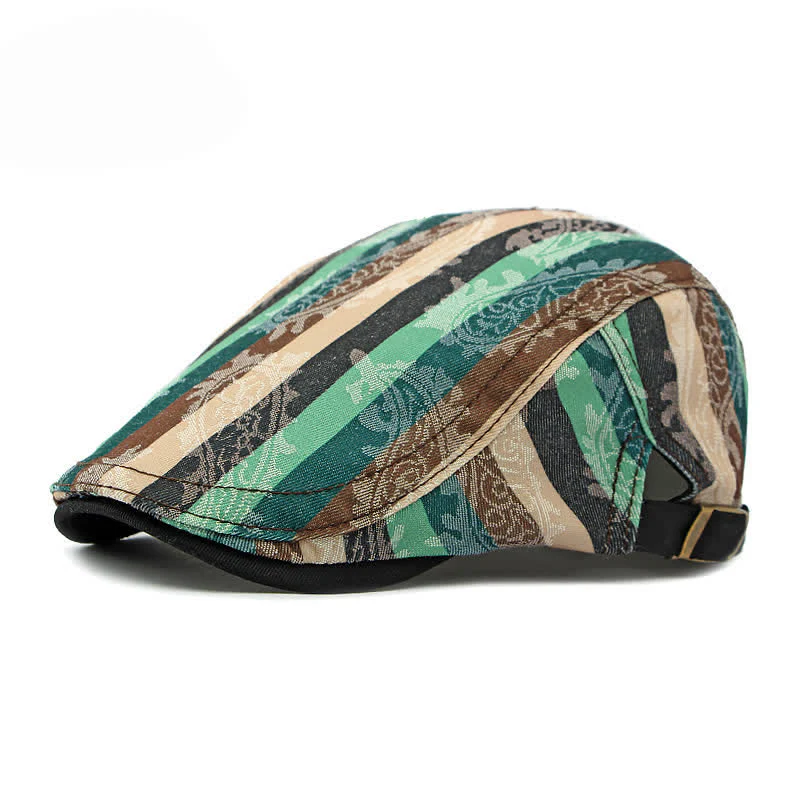 Four Seasons PaIsley Striped Flat Beret Hat - Image 17