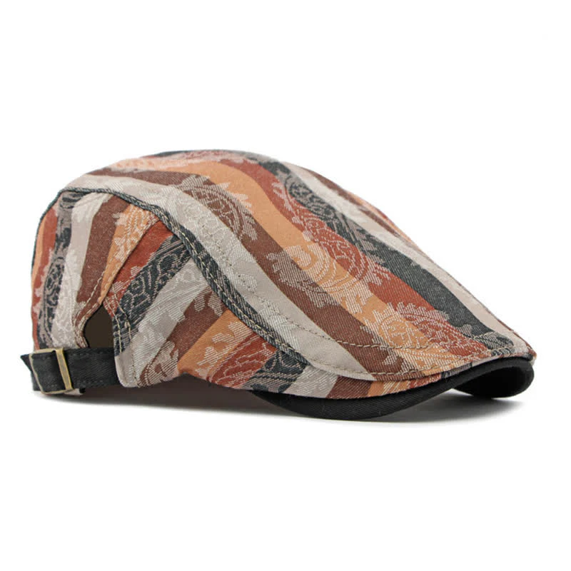 Four Seasons PaIsley Striped Flat Beret Hat - Image 3
