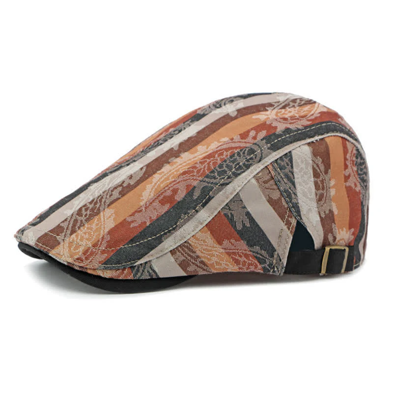 Four Seasons PaIsley Striped Flat Beret Hat - Image 4