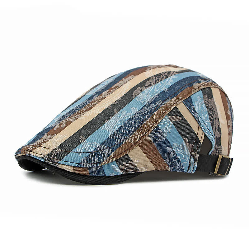 Four Seasons PaIsley Striped Flat Beret Hat - Image 8