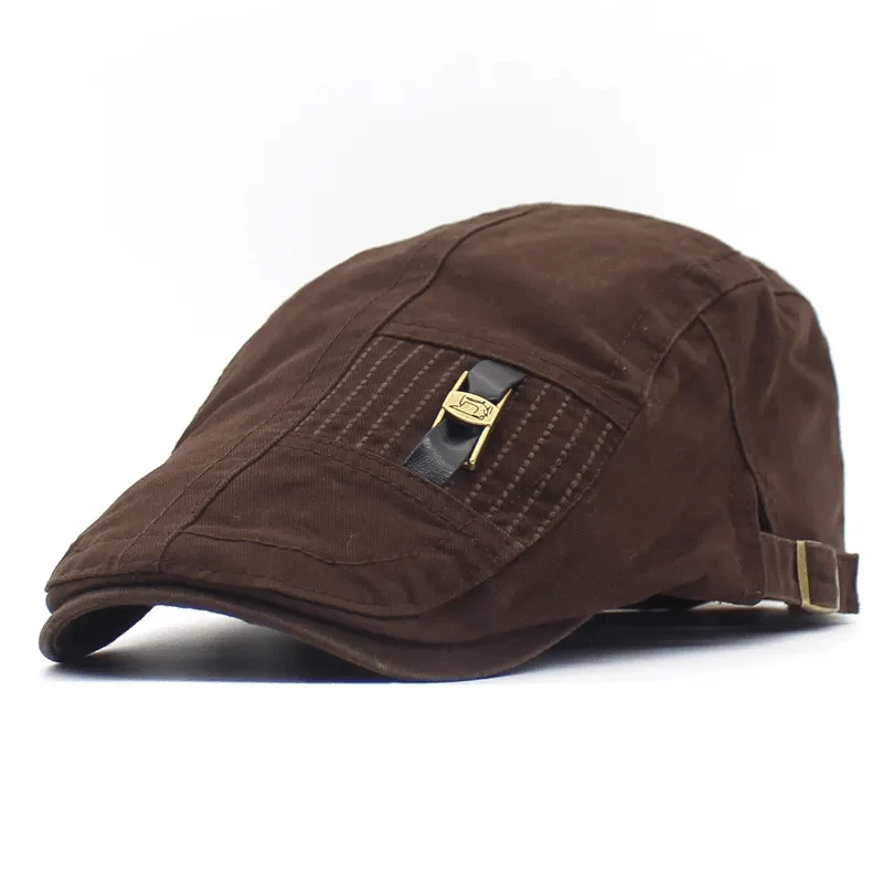 Freestyle Leather Strap I-Buckle Cotton Beret Cap - Image 10