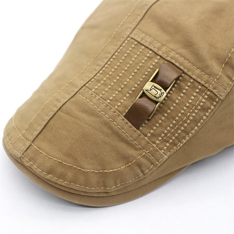 Freestyle Leather Strap I-Buckle Cotton Beret Cap - Image 7