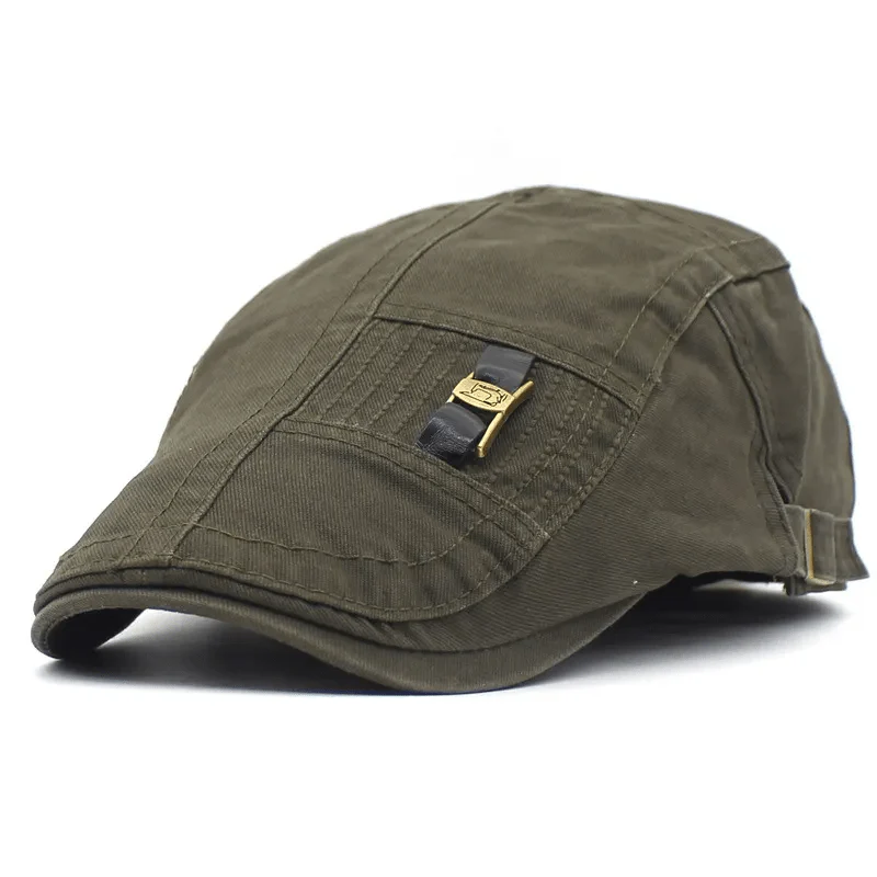 Freestyle Leather Strap I-Buckle Cotton Beret Cap - Image 8