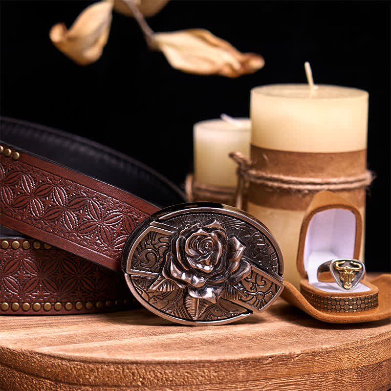 Functional DIY Hidden Knife Belt Buckle Retro Bull Ring Bundle Set - Image 20