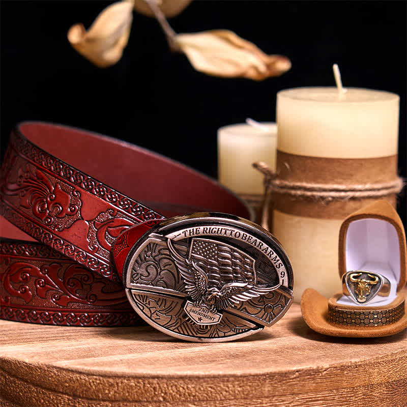Functional DIY Hidden Knife Belt Buckle Retro Bull Ring Bundle Set - Image 29