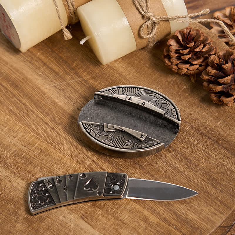 Functional DIY Hidden Knife Belt Buckle Retro Bull Ring Bundle Set - Image 45