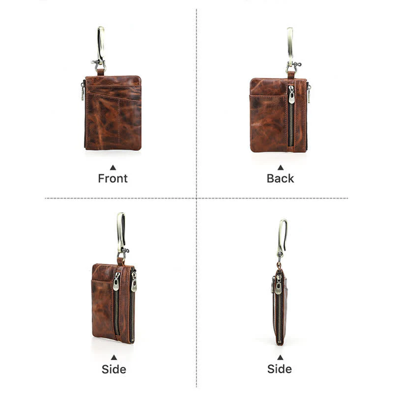 Functional Leather Tool Bag With Large Hook Buckle - Image 12