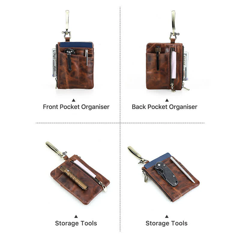 Functional Leather Tool Bag With Large Hook Buckle - Image 13