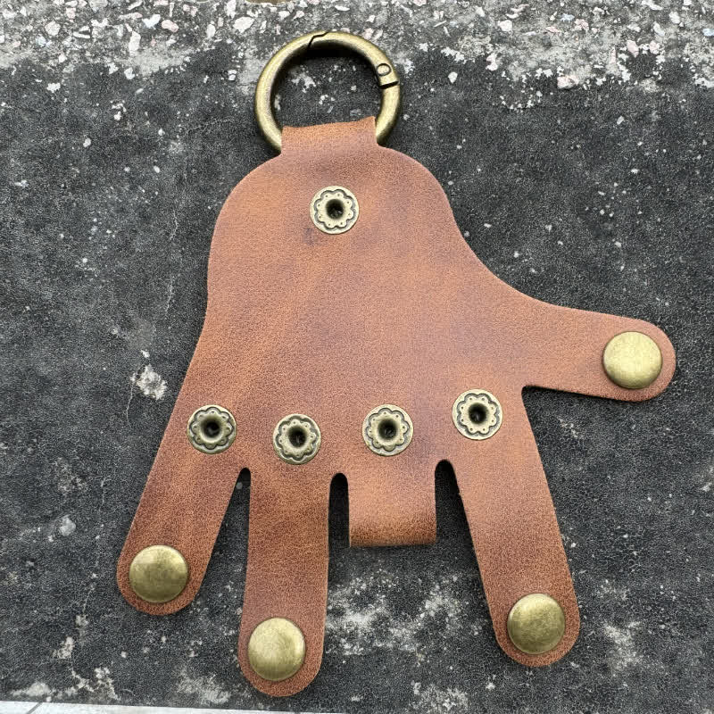 Funny Creative Finger Shape Leather Keychain - Image 2