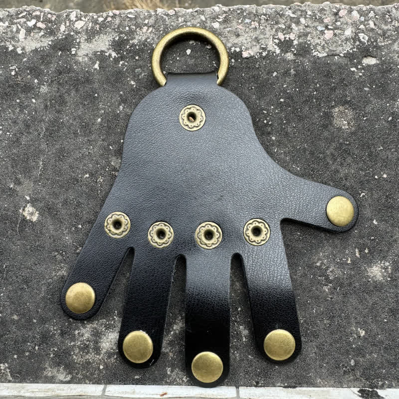 Funny Creative Finger Shape Leather Keychain - Image 8
