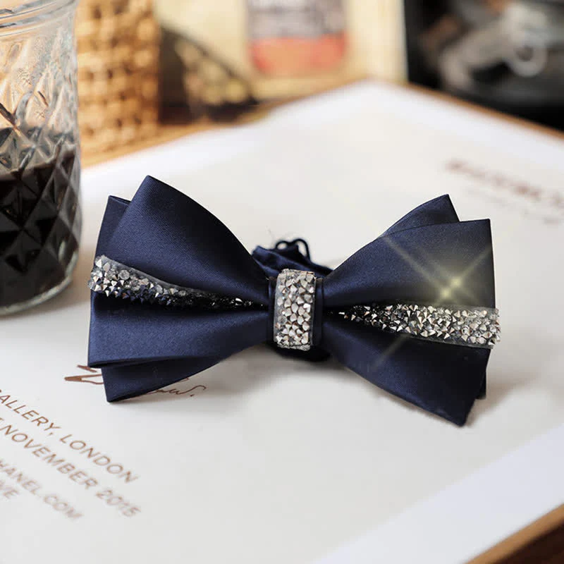 Gentlemanlike Royal Rhinestone Navy Bow Ties Bundle Set - Image 6