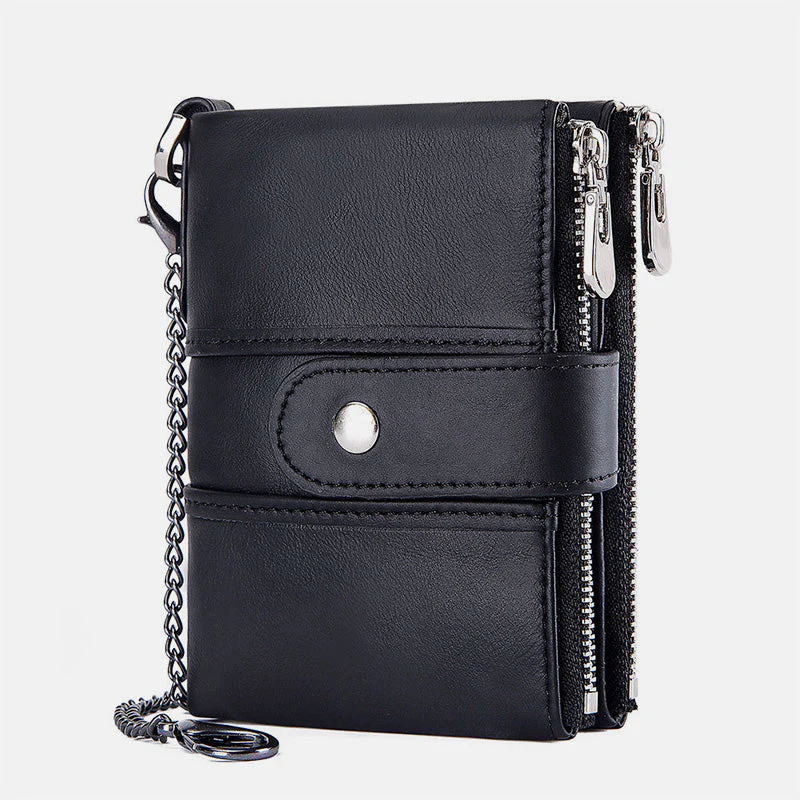Genuine Leather Anti-theft Retro Wallet With Chain - Image 19