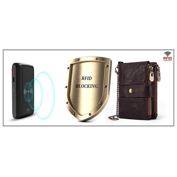 Genuine Leather Anti-theft Retro Wallet With Chain - Image 3
