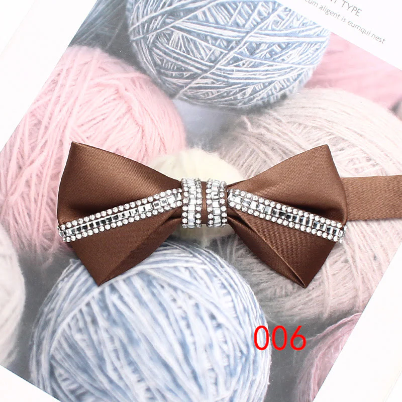 Glitter Diamond Silk Satin Adjustable Strap Bow Tie - Image 9