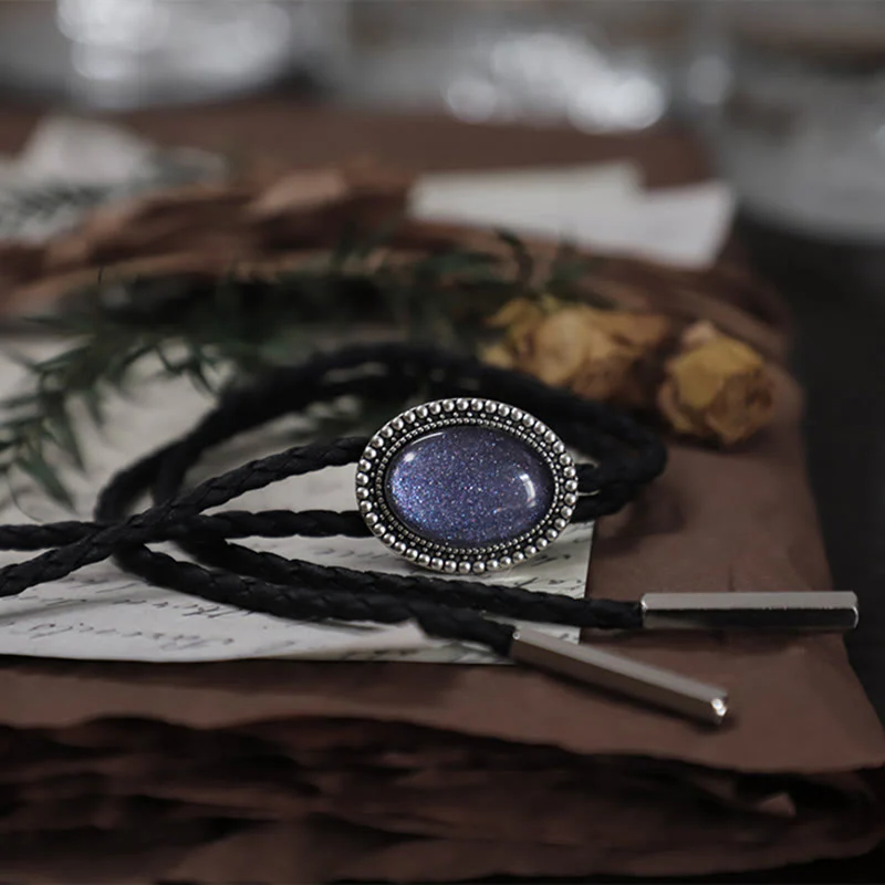 Glitter Purple Gem Retro Metal Bolo Ties - Image 6