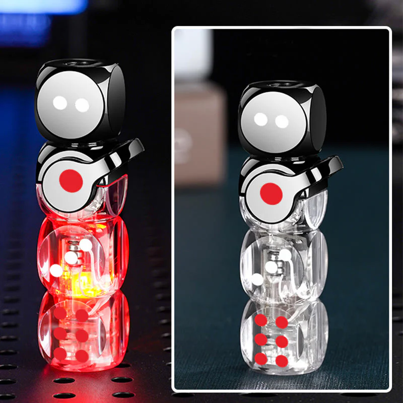 Glowing Stacked Dice-Shaped Refillable Butane Lighter - Image 2