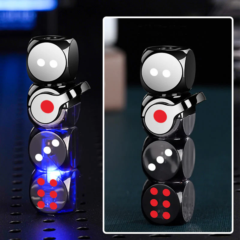 Glowing Stacked Dice-Shaped Refillable Butane Lighter - Image 3
