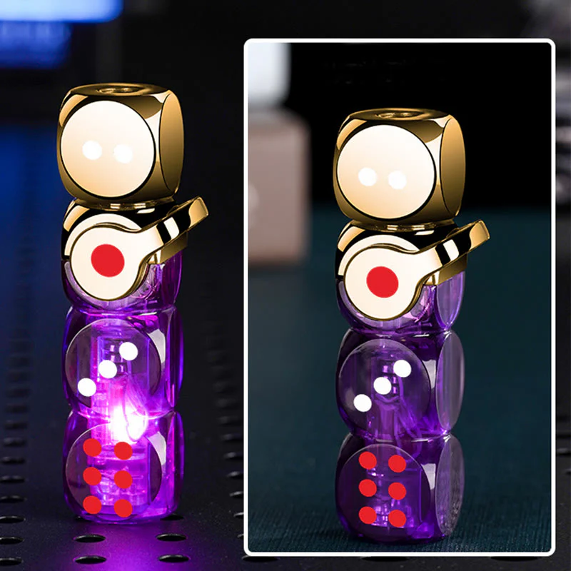 Glowing Stacked Dice-Shaped Refillable Butane Lighter - Image 4
