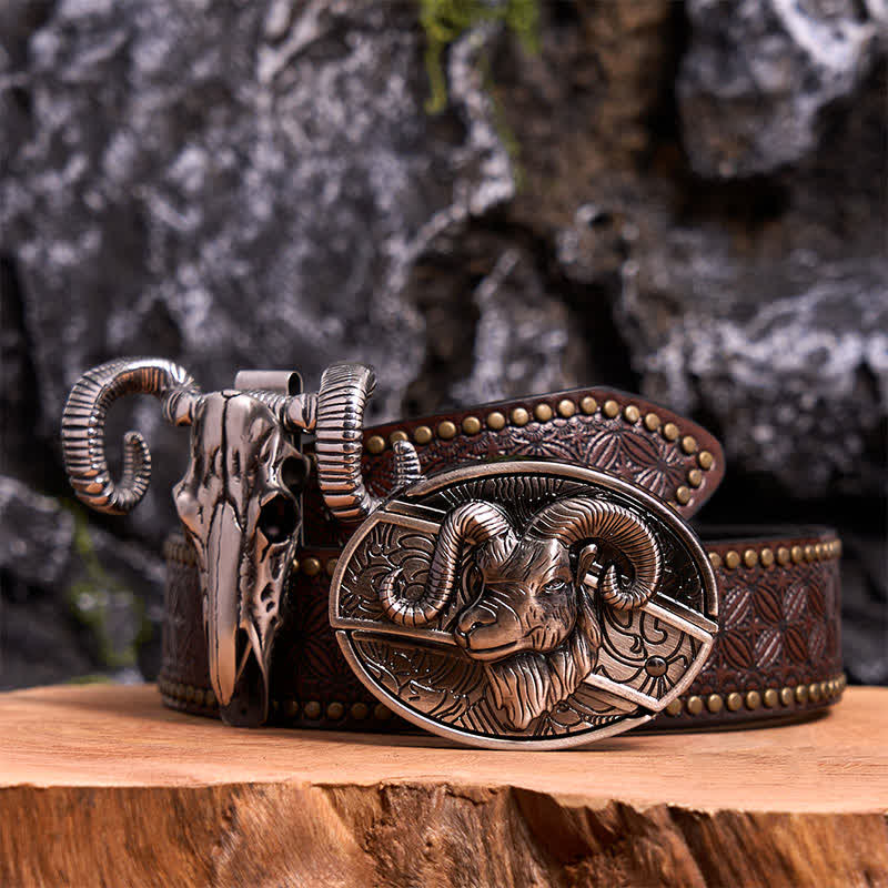 Goat DIY Hidden Knife Belt Buckle Skull Sheep Pendant Bundle Set - Image 5