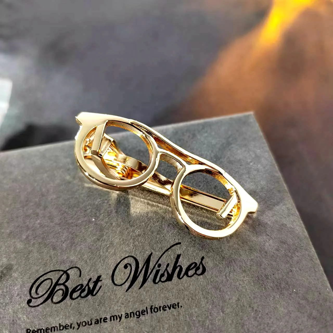 Gold And Silver Glasses Tie Clip For Daily Suit - Image 2