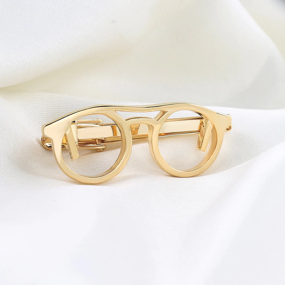 Gold And Silver Glasses Tie Clip For Daily Suit - Image 3