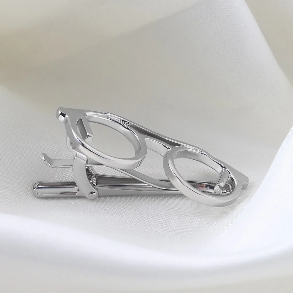 Gold And Silver Glasses Tie Clip For Daily Suit - Image 5
