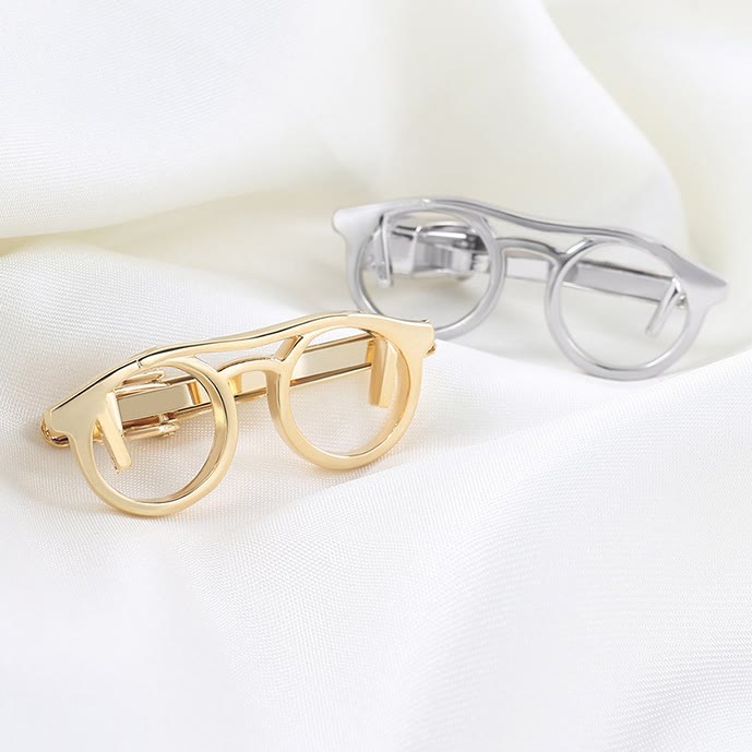 Gold And Silver Glasses Tie Clip For Daily Suit - Image 6