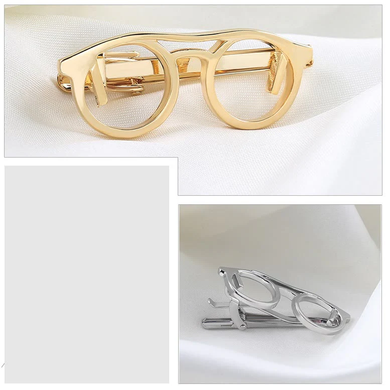 Gold And Silver Glasses Tie Clip For Daily Suit - Image 8