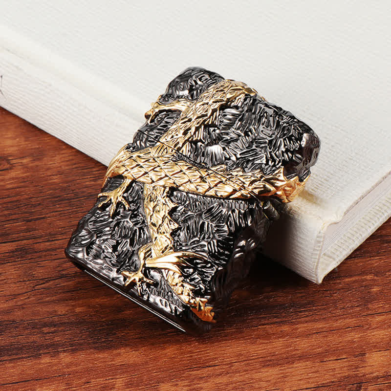 Gold & Black Dragon Tonardo Refillable Kerosene Lighter - Image 8