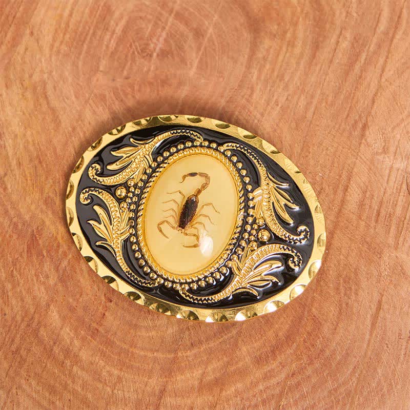 Gold DIY Decorative Scorpion Buckle Leather Belt - Image 2