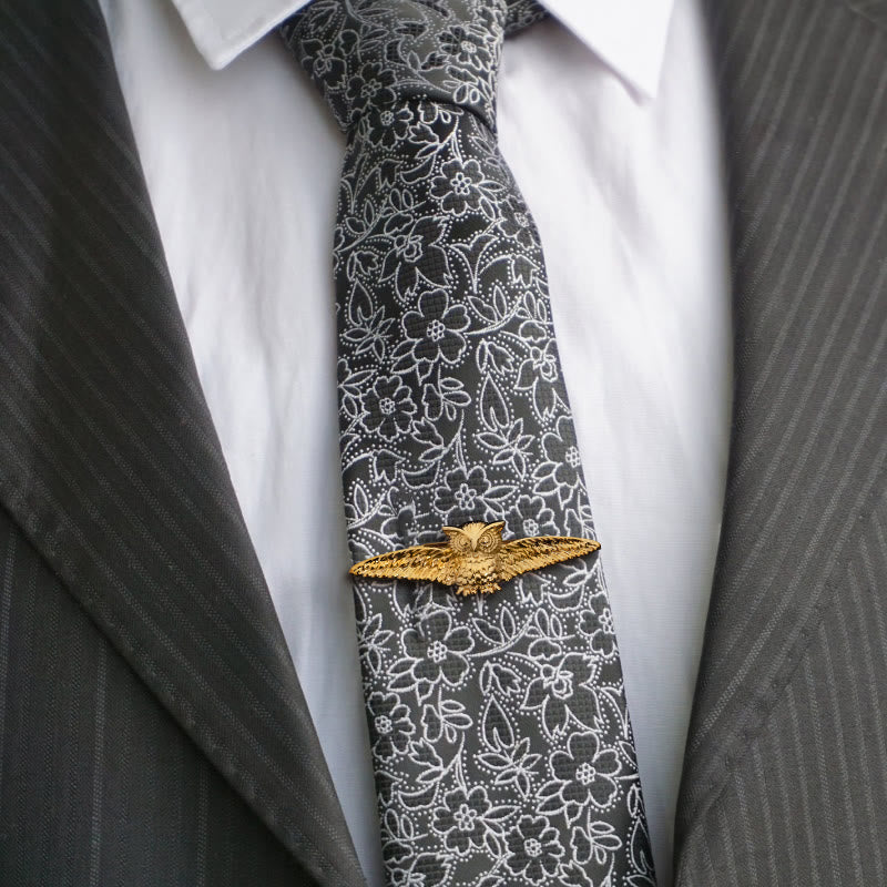 Gold Flying Owl Tie Bar For Men's Wear - Image 5