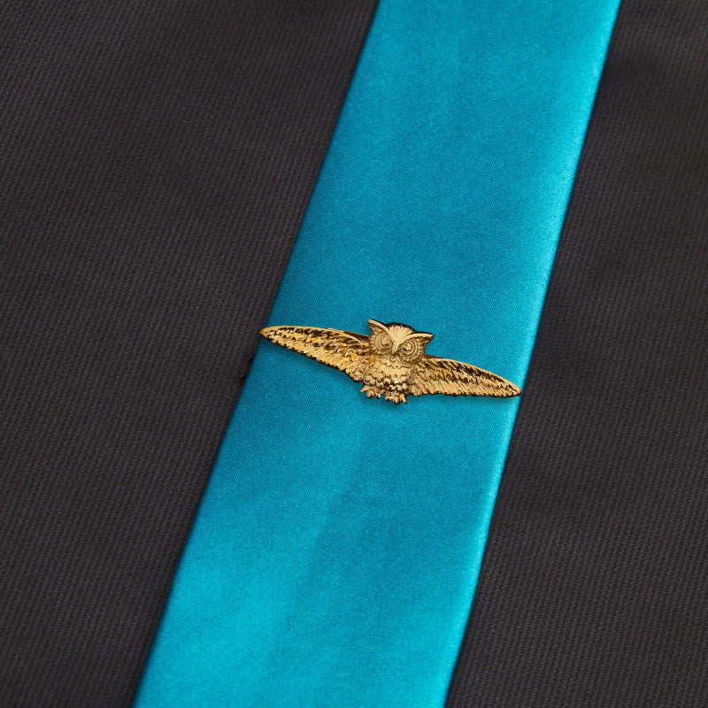 Gold Flying Owl Tie Bar For Men's Wear - Image 6