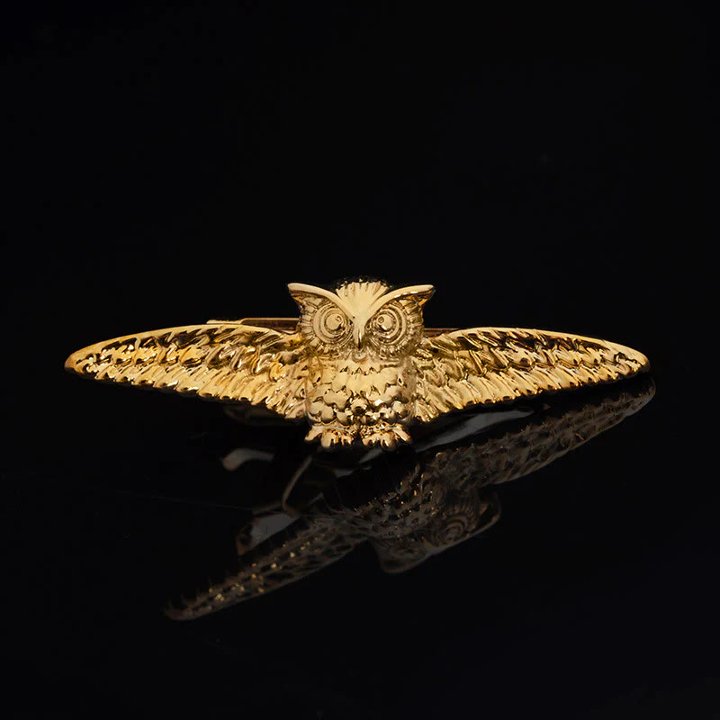 Gold Flying Owl Tie Bar For Men's Wear - Image 8