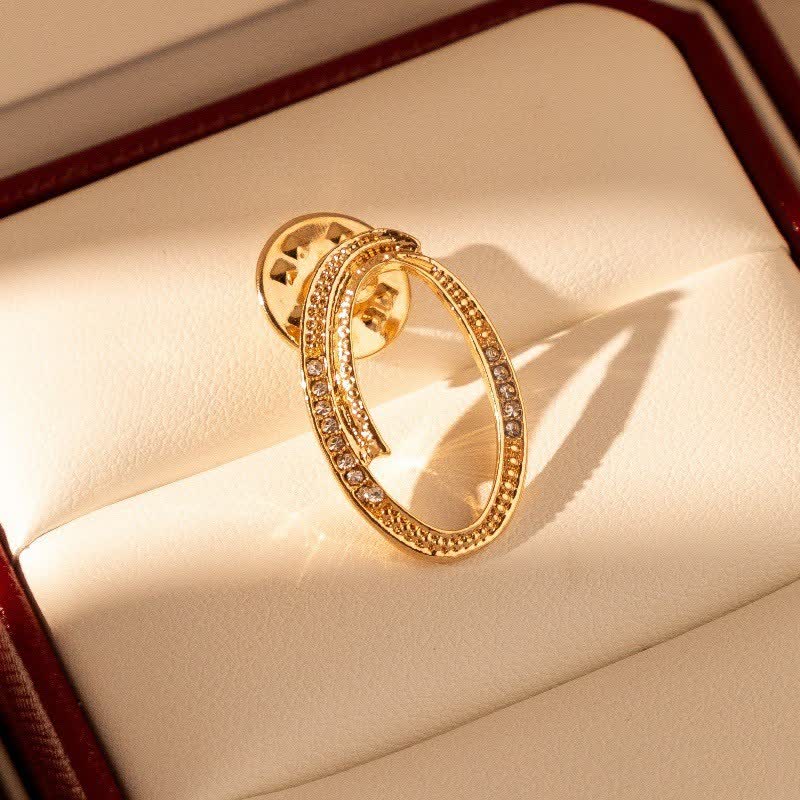 Gold Initial Letter 26 Alphabet Rhinestone Brooch - Image 16