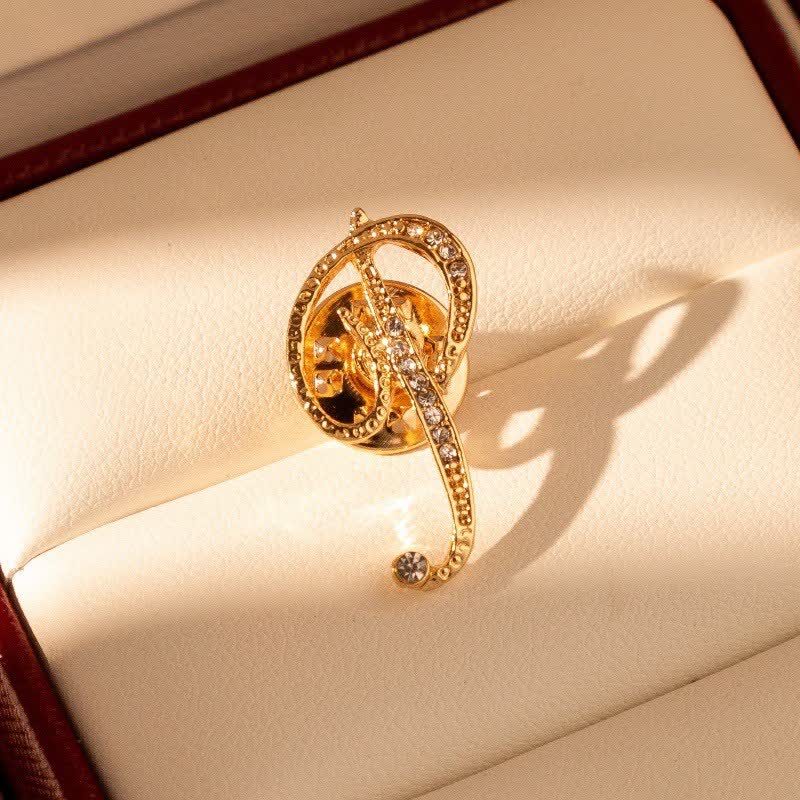 Gold Initial Letter 26 Alphabet Rhinestone Brooch - Image 17
