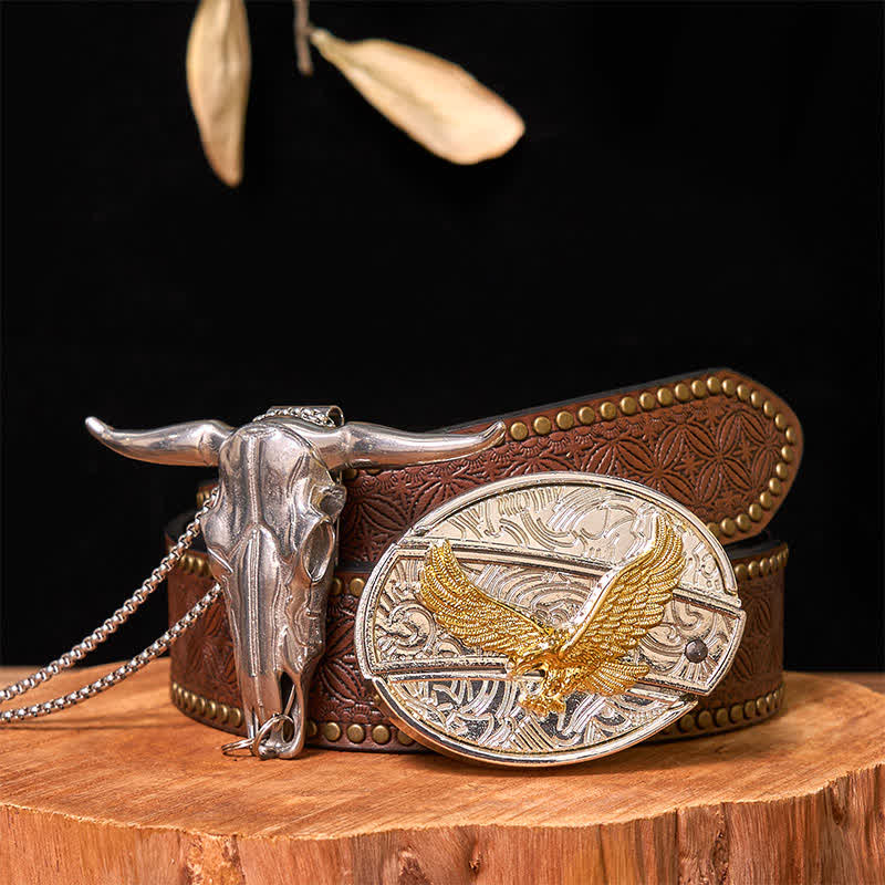 Gold & Silver DIY Hidden Knife Belt Buckle Longhorn Bull Pendant Bundle Set - Image 32