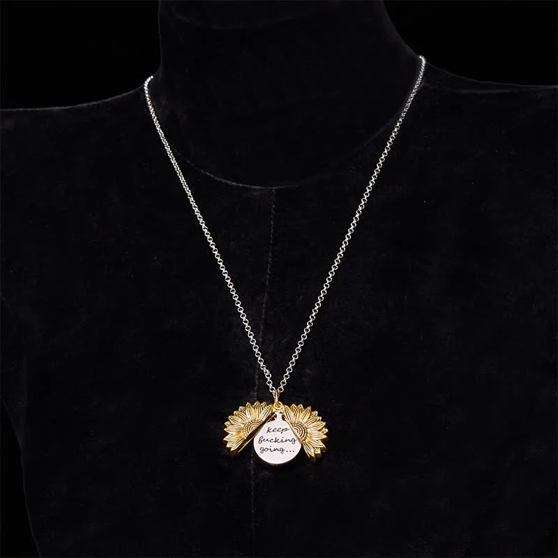 Gold & Silver DIY Sunflower Theme Hidden Knife Belt Buckle Necklace Bundle Set - Image 11