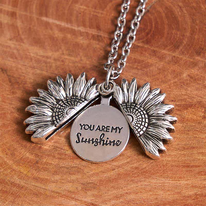 Gold & Silver DIY Sunflower Theme Hidden Knife Belt Buckle Necklace Bundle Set - Image 15
